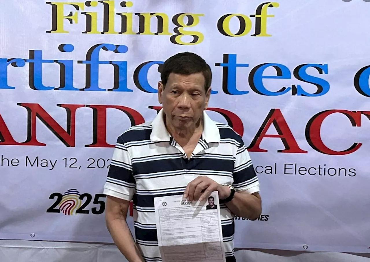 Rodrigo Duterte files COC for mayor of Davao City