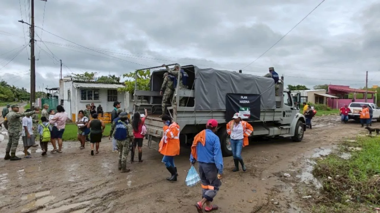 Continúa atención a comunidades afectadas en Veracruz por lluvias