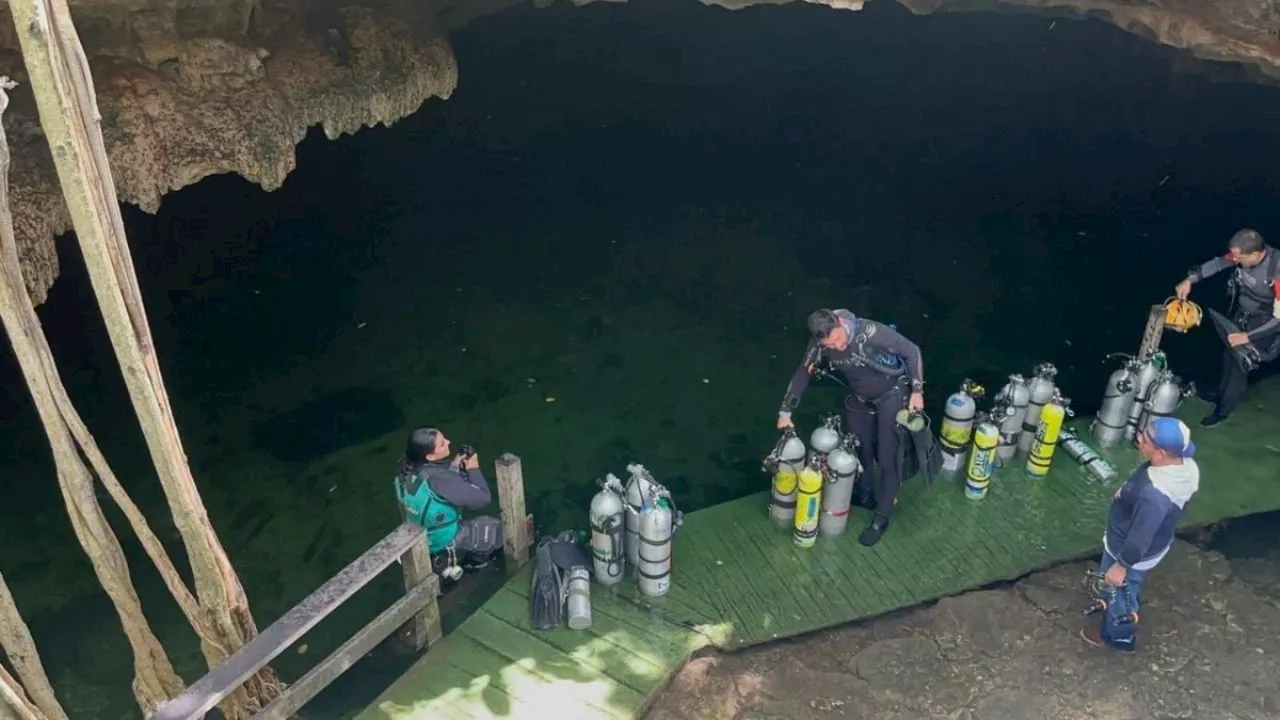 Luego de 48 horas, localizan cuerpo sin vida de buzo argentino en cenote de Yucatán