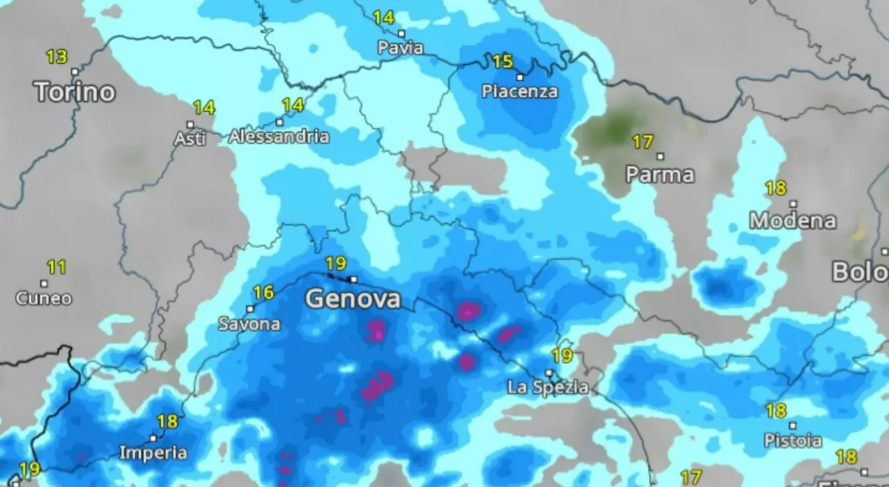 Allerta meteo Liguria, bomba d'acqua tra oggi e domani: a Genova previsti 95 mm di pioggia. Scuole a rischio c