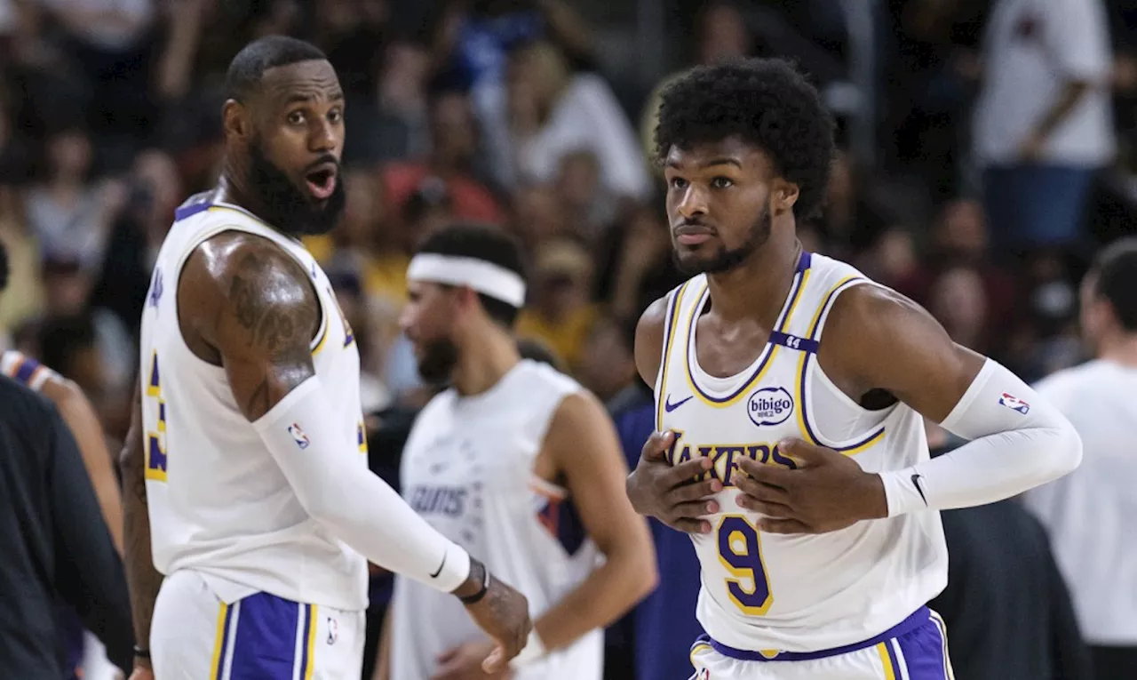 Lakers’ LeBron James, Bronny James make history, share court for first time in NBA