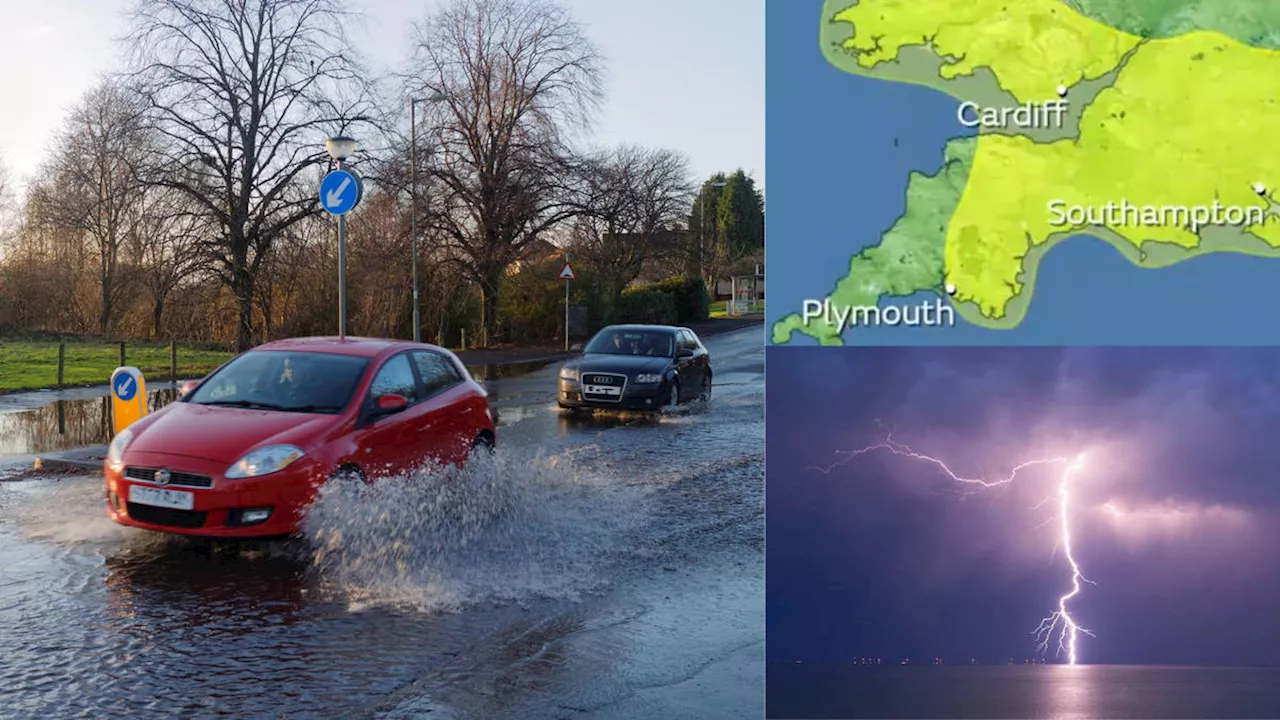 Heavy rain to batter England and Wales as Met Office issues yellow thunderstorm warning