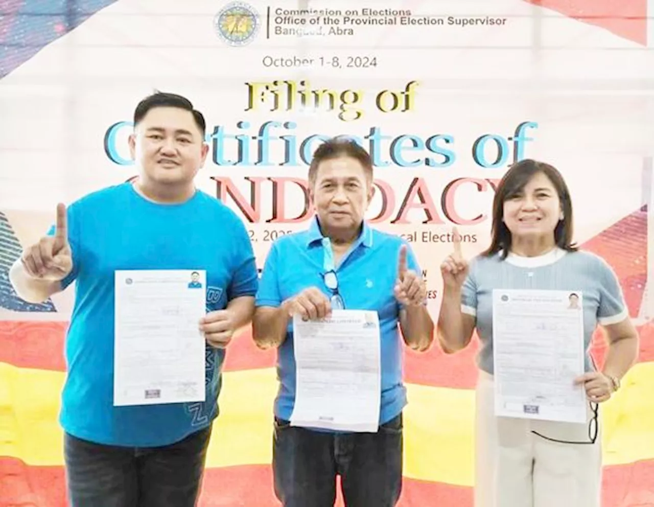 Abra, Ilocos Sur, La Union bets submit candidacies