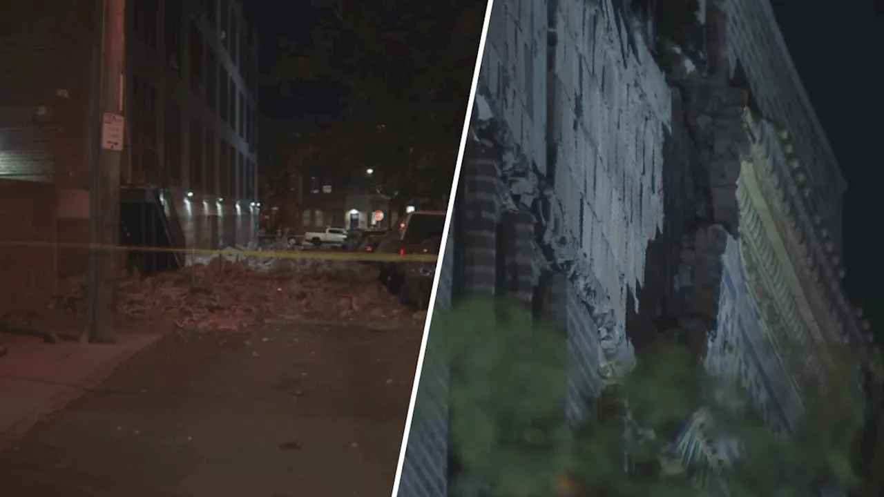 Part of Apartment Building Facade Collapses in Philadelphia