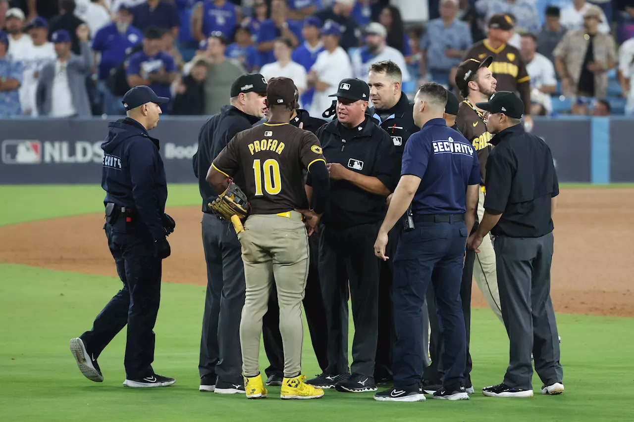 NLDS Padres-Dodgers playoff game gets testy when Dodger Stadium fans throw objects on the field