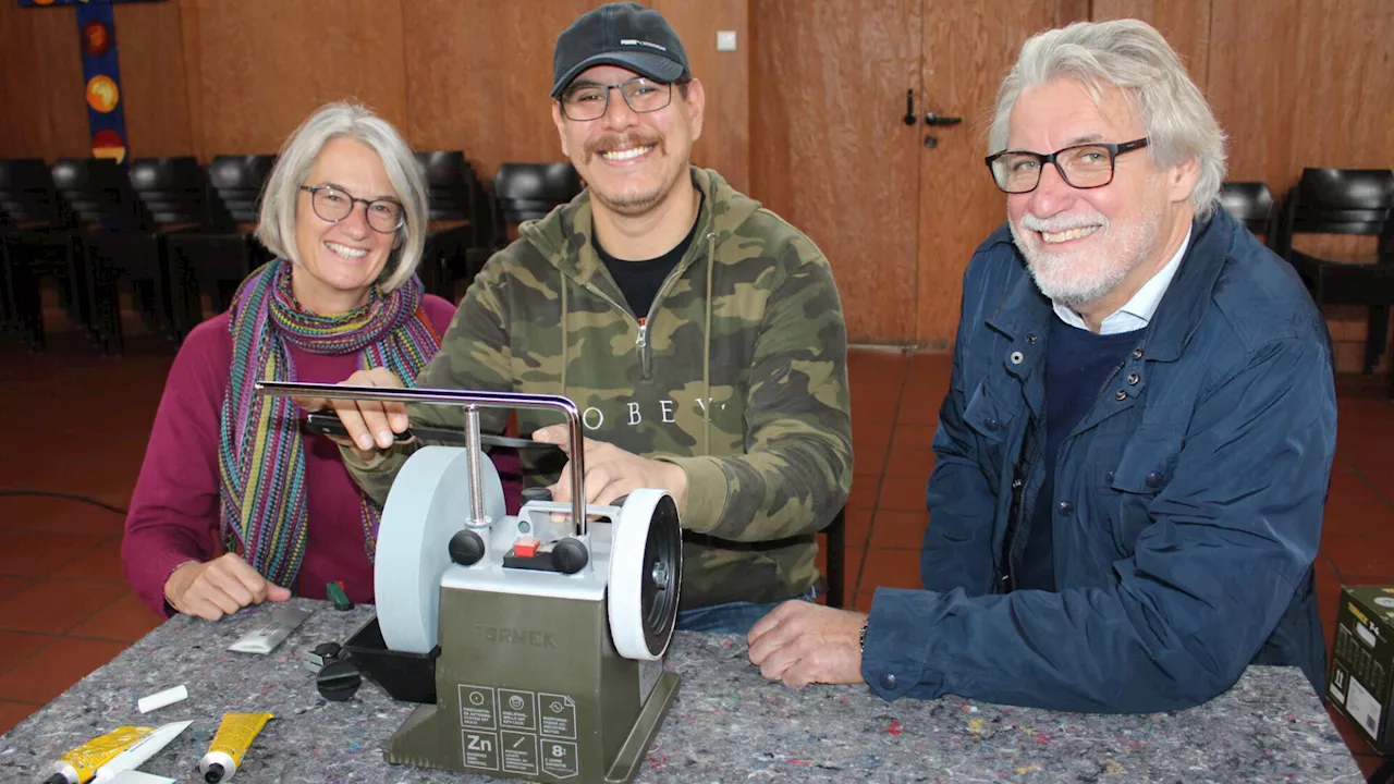 Neue Schleifmaschine für das Repair Café Schwechat