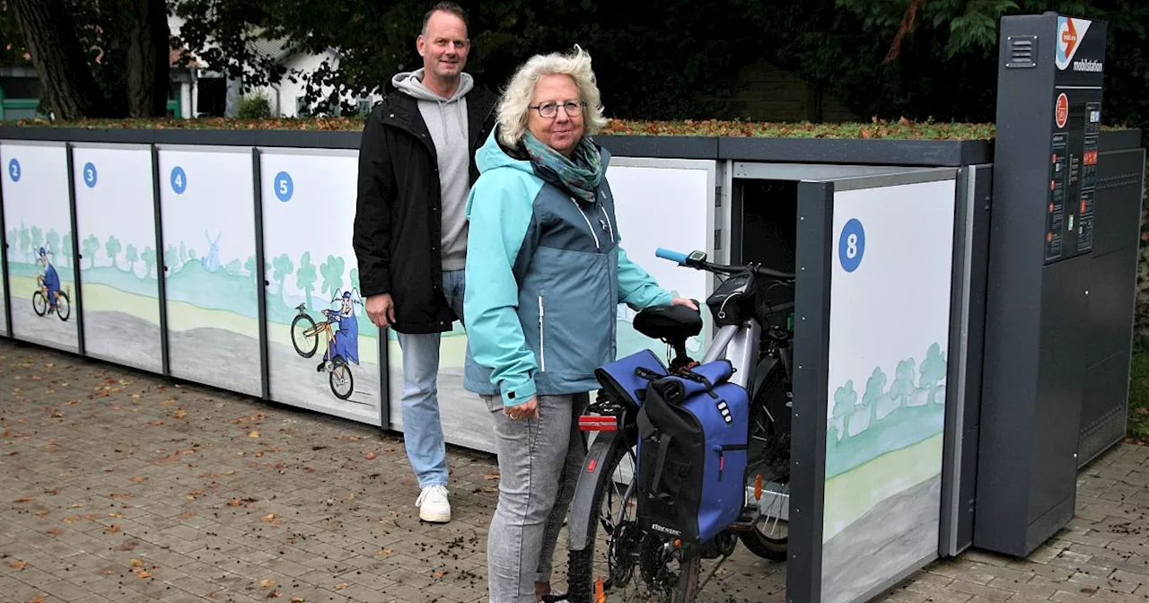 So funktionieren die neuen Fahrradboxen am Kleinbahnhof in Enger