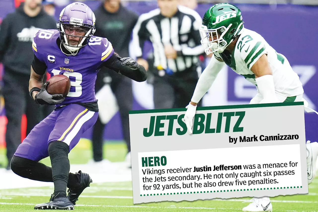 Heroes, zeroes from Jets' loss to Vikings: No answer for Justin Jefferson