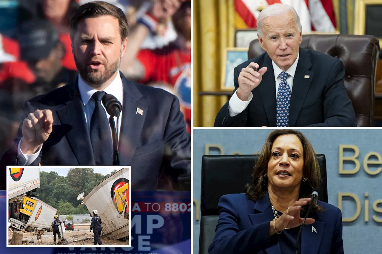 JD Vance rips Biden and Harris over FEMA response to Hurricane Helene: 'Like the DMV on an industrial scale'