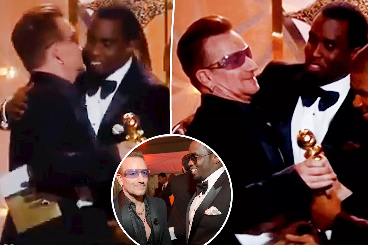 Bono rejects cringeworthy kiss from Sean 'Diddy' Combs in resurfaced video