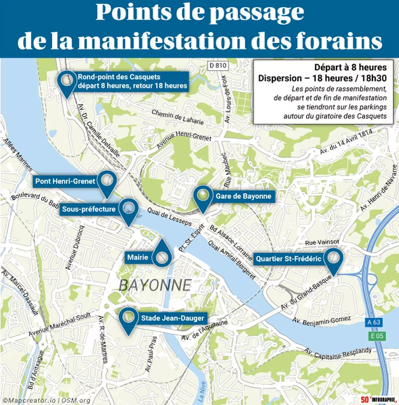 CARTE. Fêtes de Bayonne : les forains ne lâchent rien et annoncent une mobilisation d’ampleur ce mardi 8 octobre en centre-ville