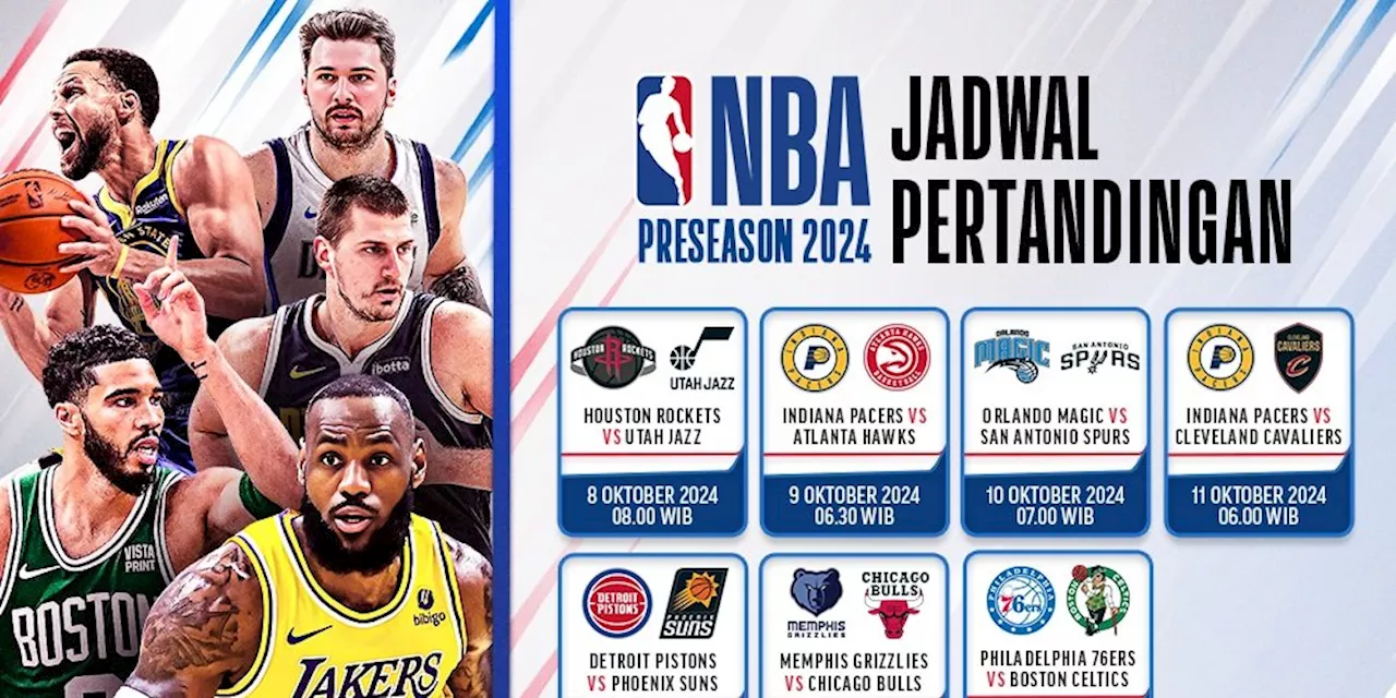 Jadwal dan Link Live Streaming NBA Preseason 2024/ 25 di Vidio Tengah Pekan Ini