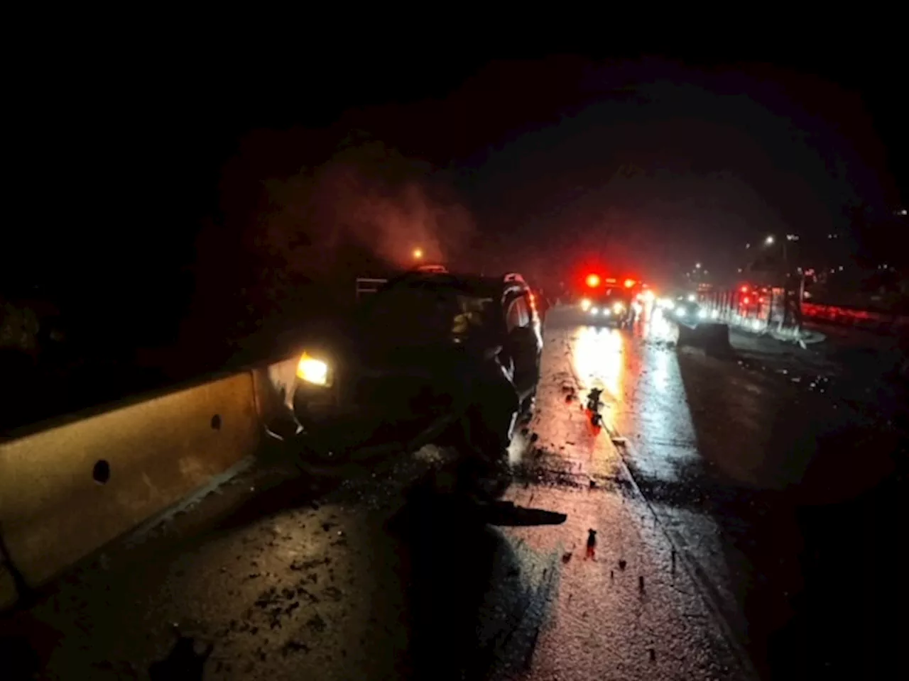 Crash involving dump truck snarls traffic on Trans-Canada Highway in Langford