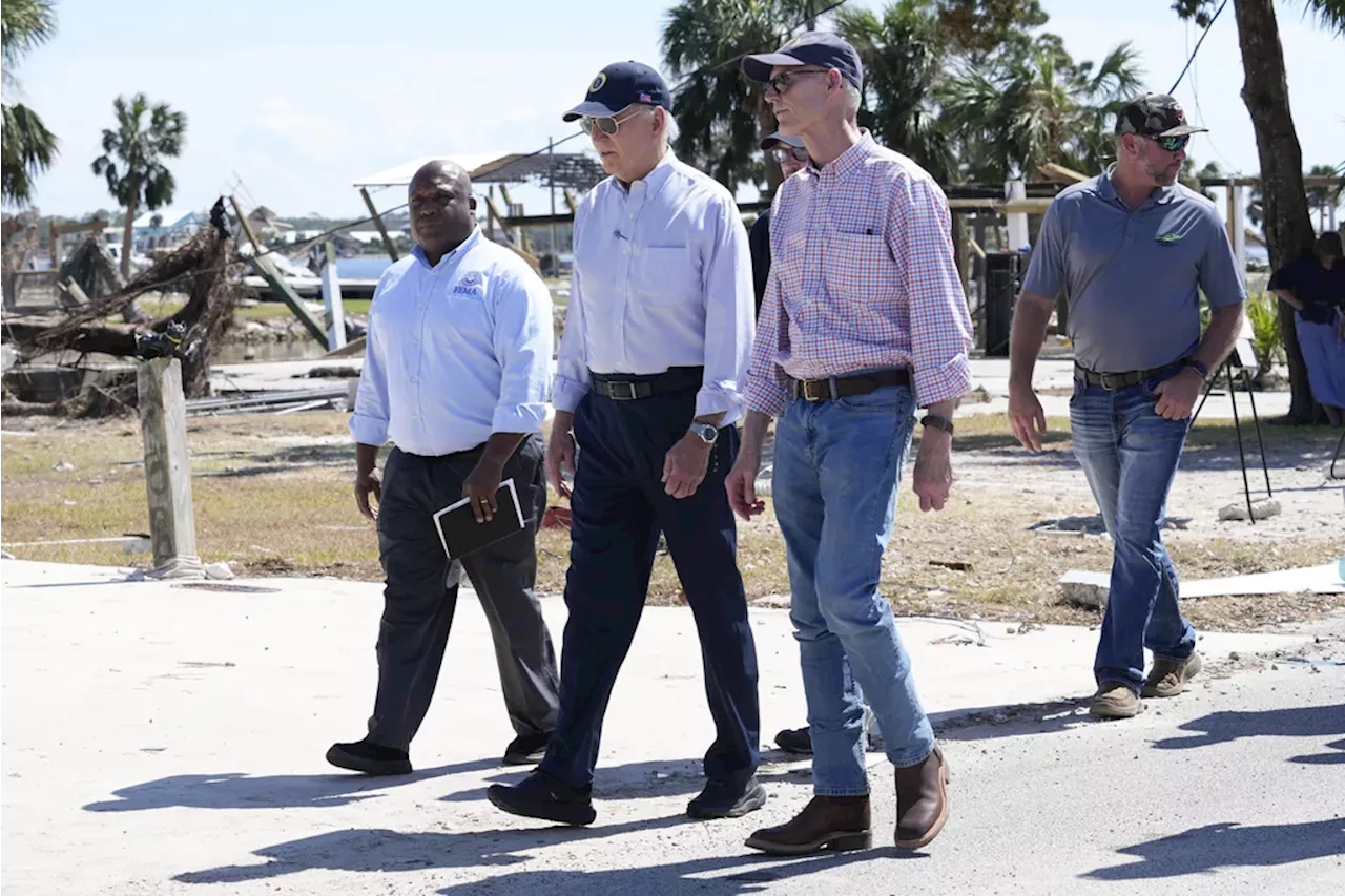 Rick Scott reprises role of hurricane governor in final days of Senate race