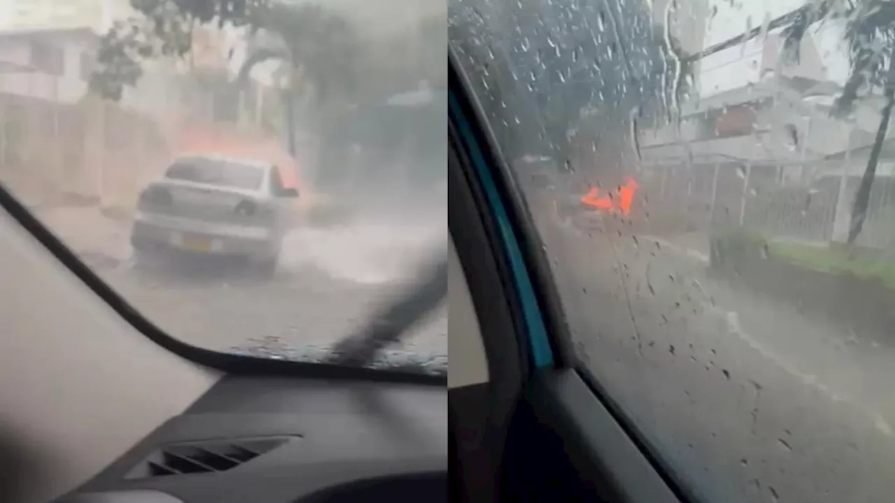 Carro se incendió luego de que rayo le cayera encima en Barranquilla