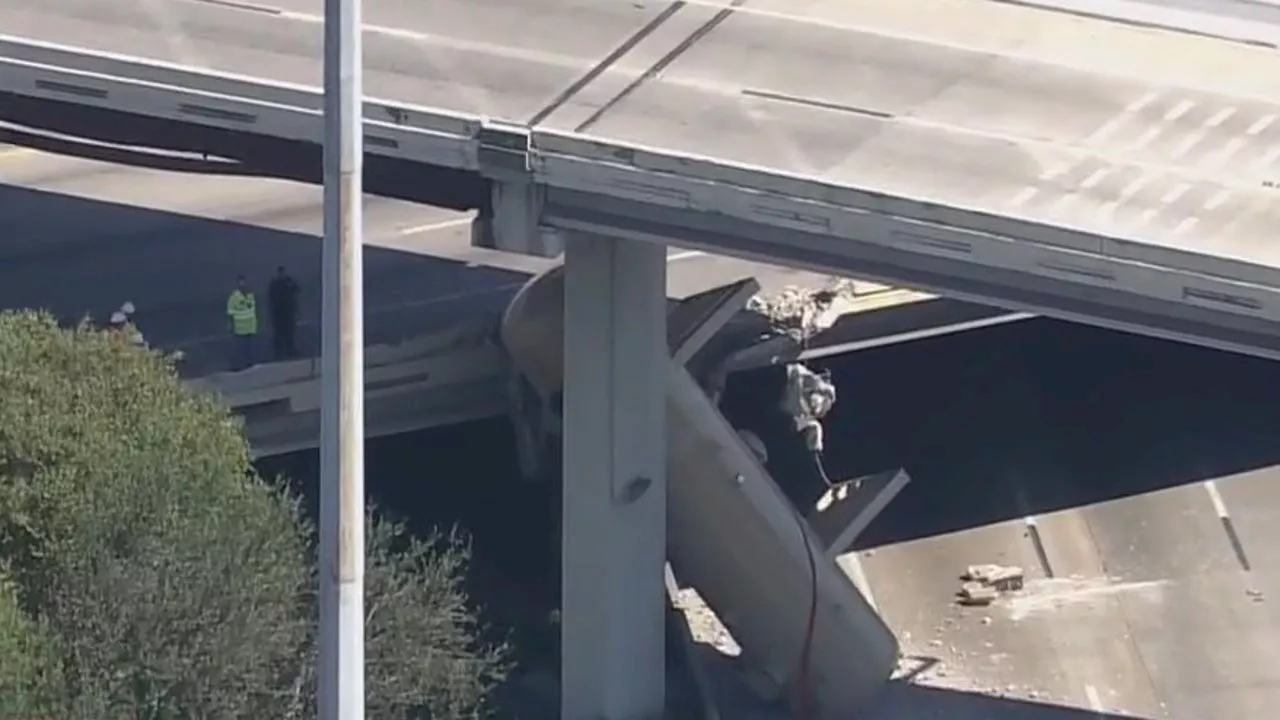 Houston accident: Tanker truck overturns on 610 North Loop, roadway reopened to traffic