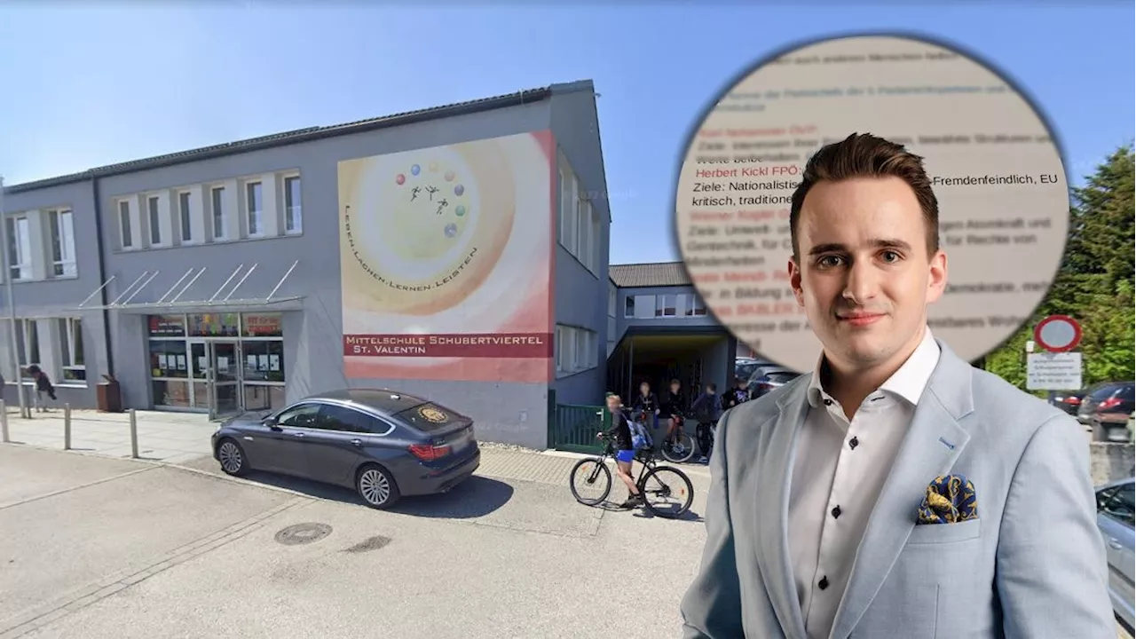  Aufreger in Schule! Anti-FPÖ-Unterlagen empören Blaue