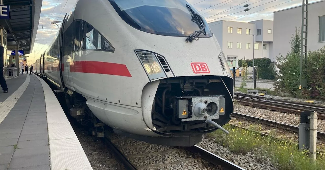 ICE strandet wegen Kollision mit Einkaufswagen am Straubinger Bahnhof