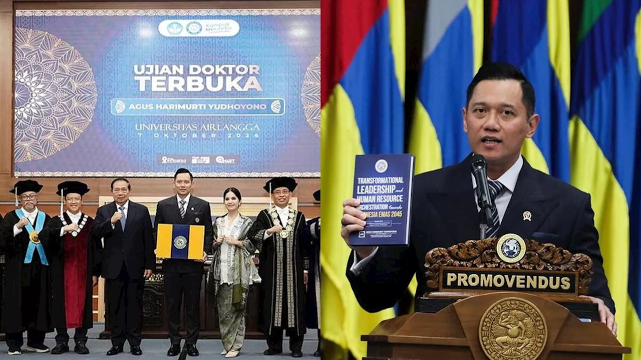 7 Potret AHY Raih Gelar Doktor di Unair, Rektor: Bukan Doktor Universal Studio