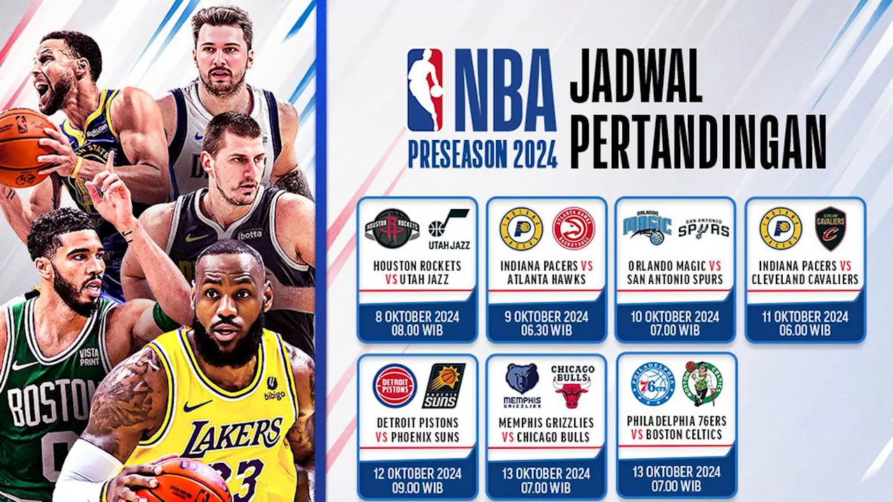 Jadwal Live Streaming NBA Preseason 2024-2025 di Vidio Pekan Ini