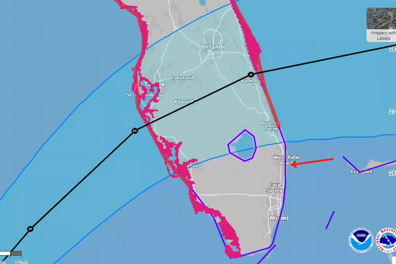 Map Shows Where Trump's Mar-a-Lago Is Compared to Hurricane Milton Path