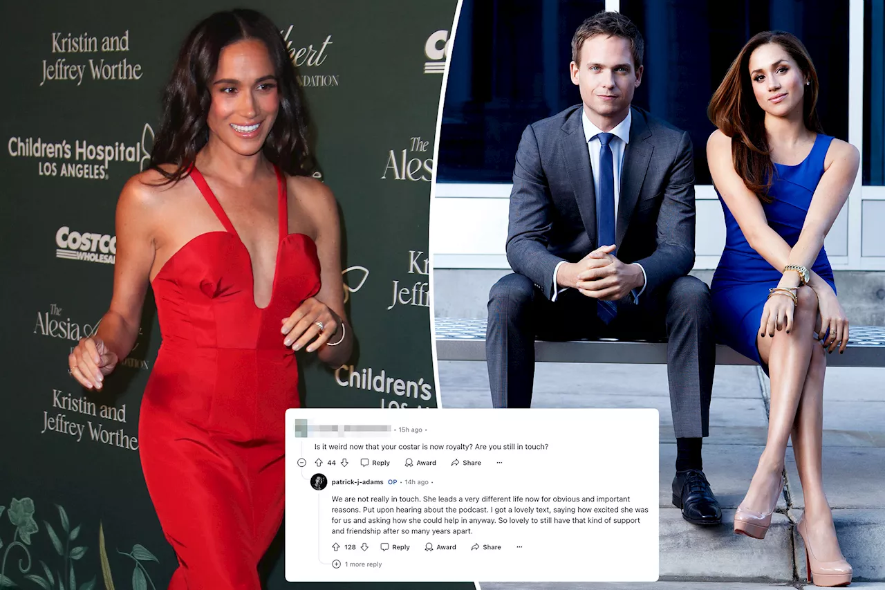 Meghan Markle isn't 'in touch' with 'Suits' TV husband Patrick J. Adams: 'She leads a very different life now'