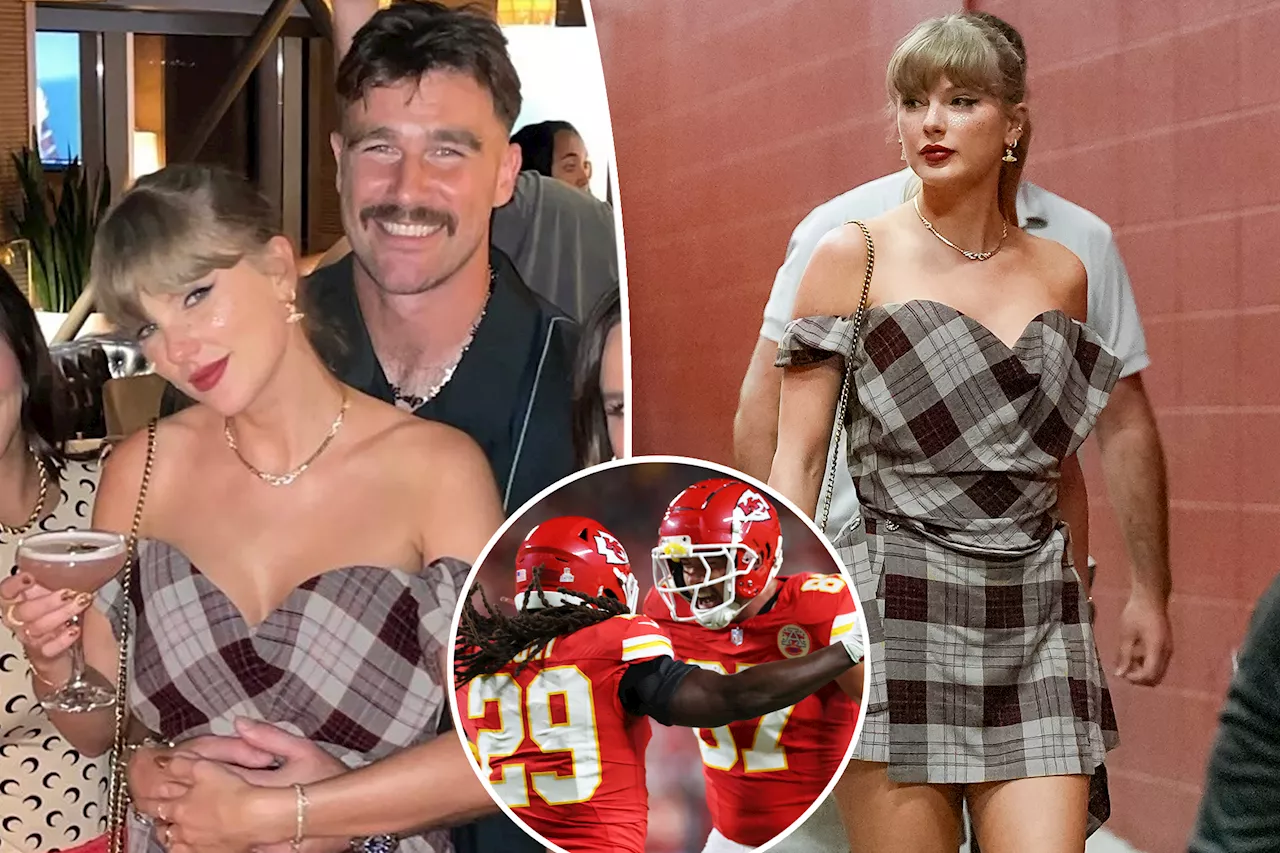 Taylor Swift and Travis Kelce cuddle up at post-game party after Chiefs' victory over Saints