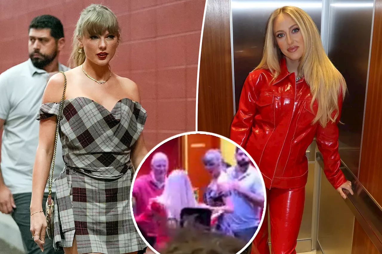 Taylor Swift excitedly hugs pregnant Brittany Mahomes at Chiefs vs. Saints game following feud rumors