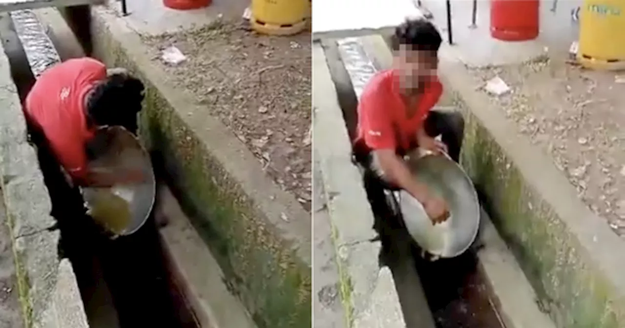 Viral Video Shows Roti Canai Seller Washing Wok In Drain Water