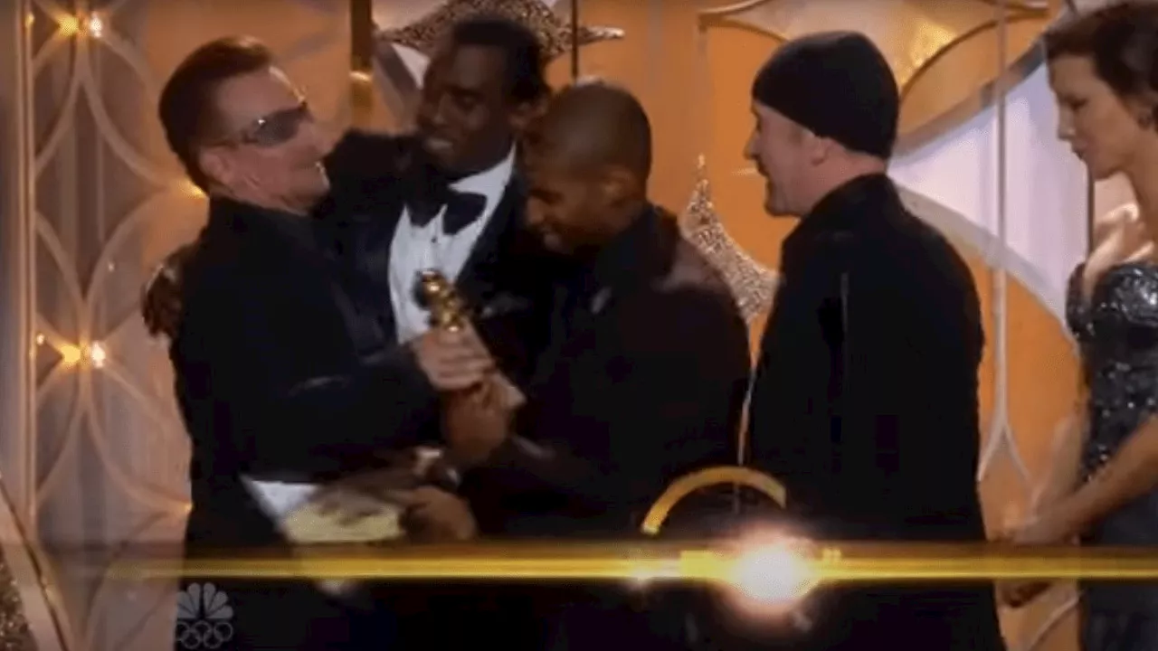 Bono snubs Diddy’s attempted kiss in awkward awards show moment