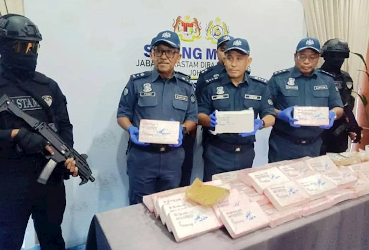 Johor Customs foils bid to smuggle RM12mil worth of drugs in container declared as containing frozen shrimp