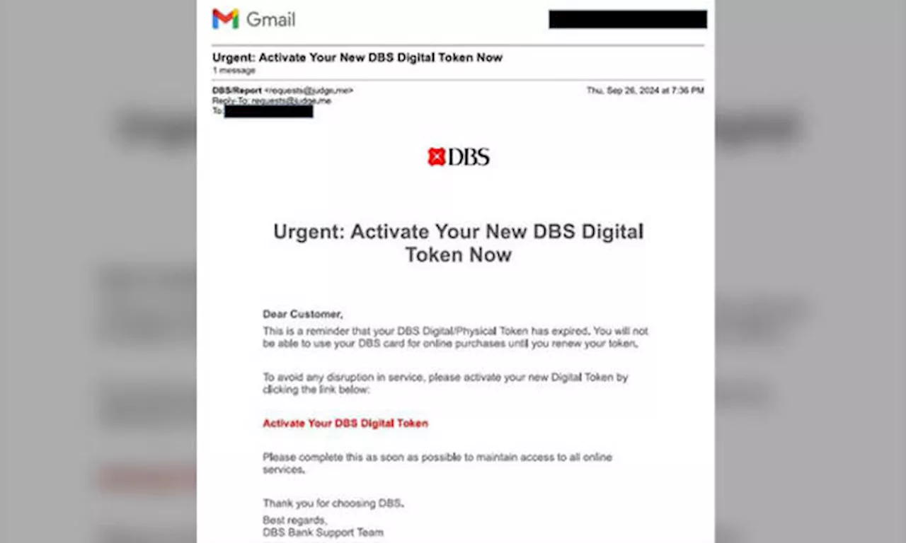 At least 14 people lose $29,000 to phishing scams targeting DBS customers