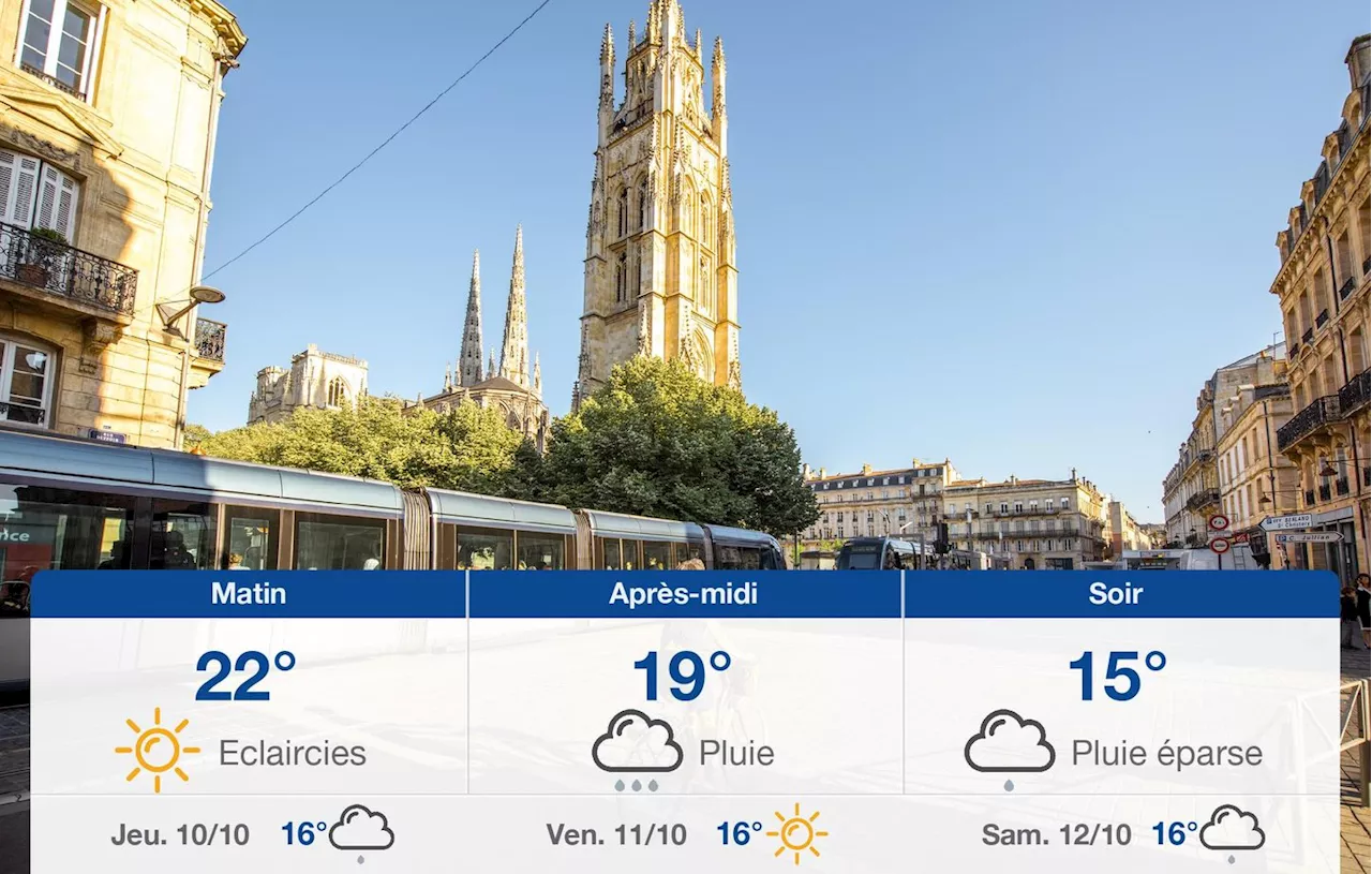 Météo Bordeaux: prévisions du mercredi 9 octobre 2024