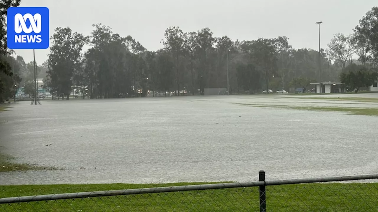 Severe thunderstorms cause localised flash flooding on the Gold Coast as hail falls in parts of south-east Queensland