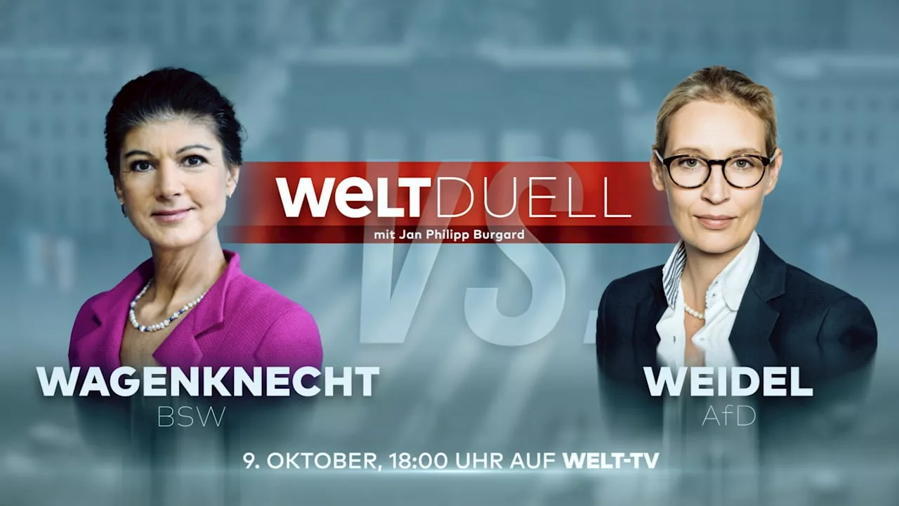 Extremes TV-Duell: AfD-Chefin Weidel trifft auf BSW-Chefin Wagenknecht