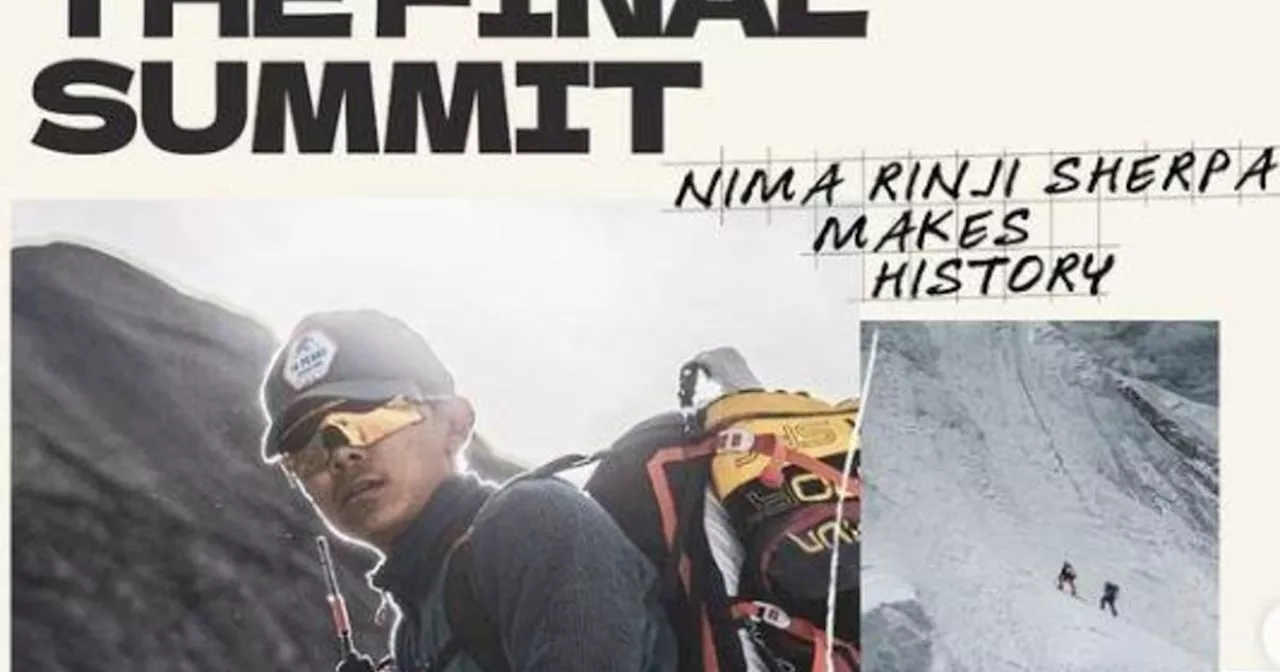 Nepali mountaineer Nima Rinji Sherpa becomes youngest to climb all 14 of the world's highest peaks