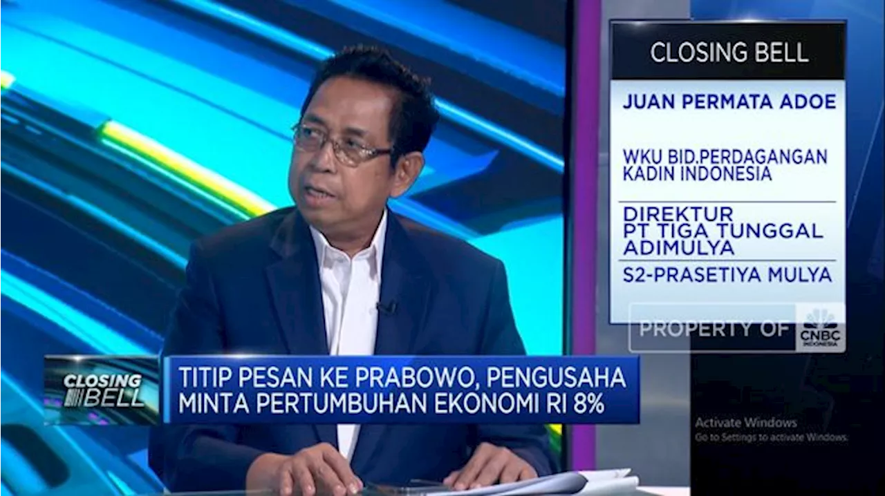 Video: Agar Ekonomi RI Tumbuh 8%, Pengusaha Titip Pesan Ini ke Prabowo