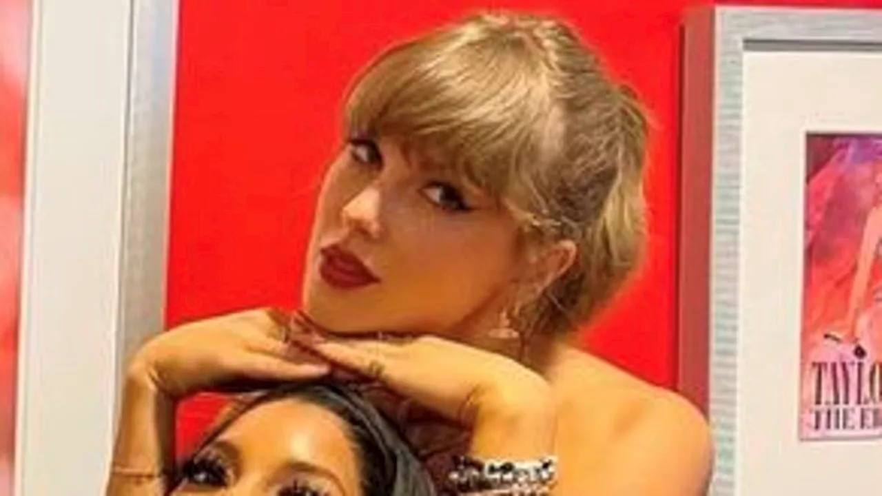 Taylor Swift apologizes for 'photobombing' HERSELF as she hangs with Chiefs WAGs after Travis...