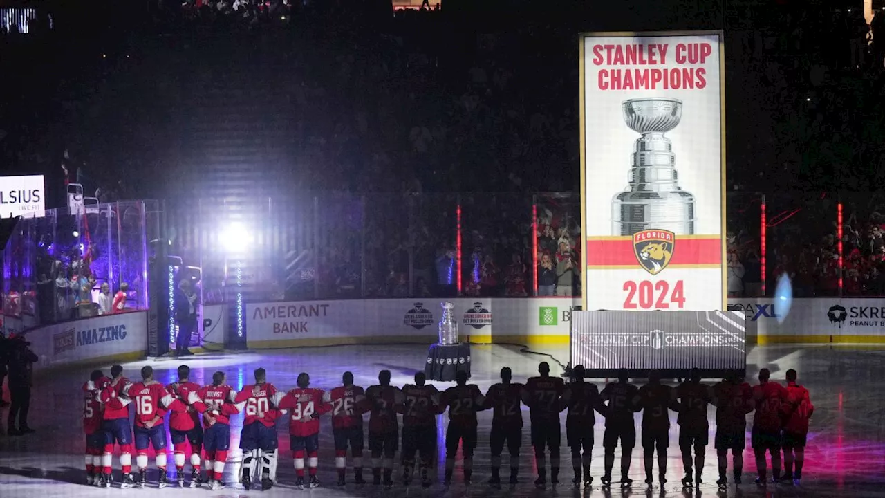 Panthers lift championship banner, capping Stanley Cup party