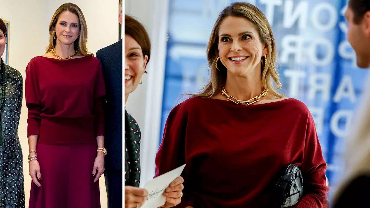 Prinsessan Madeleine strålar på Childhood-auktion