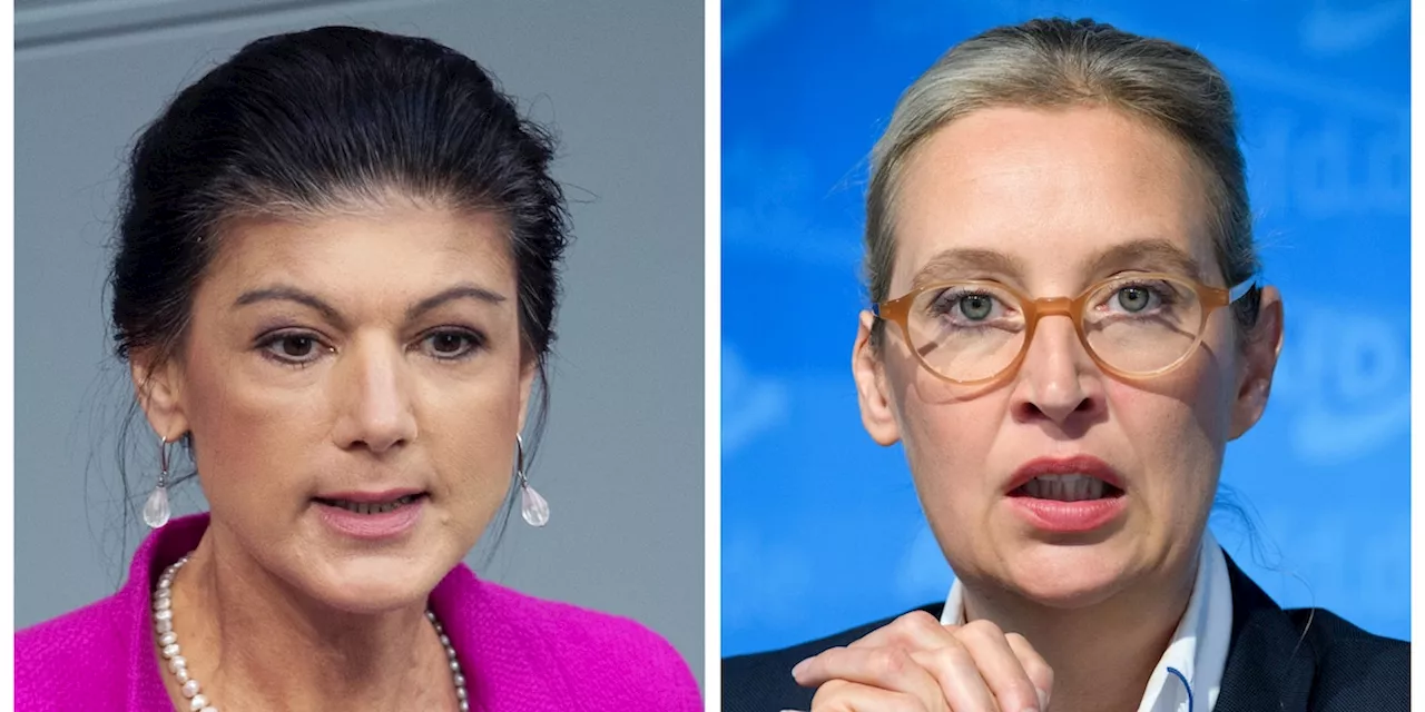 TV-Duell im Liveticker: Weidel gegen Wagenknecht ab 18.00 Uhr bei Welt TV