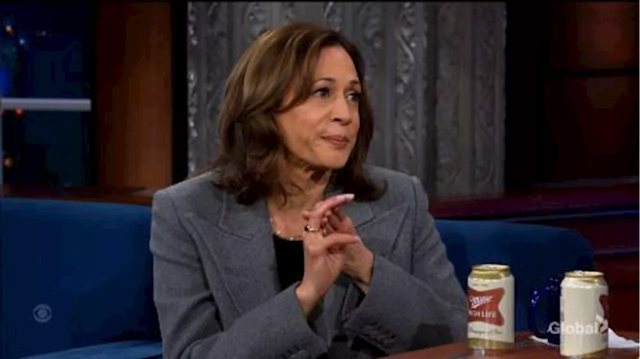 Harris calls Trump a ‘loser’ during interview with Stephen Colbert