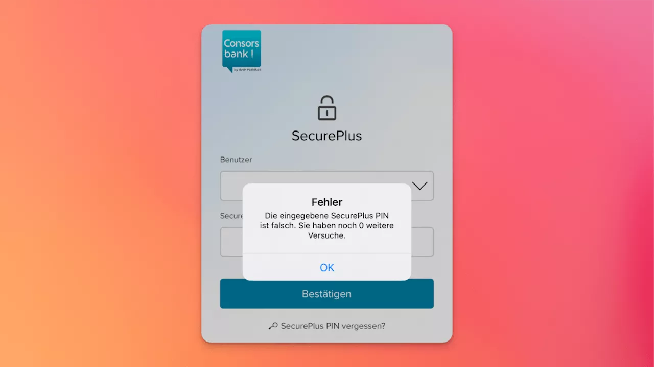 Consorsbank: Probleme mit SecurePlus und neuem App-Design