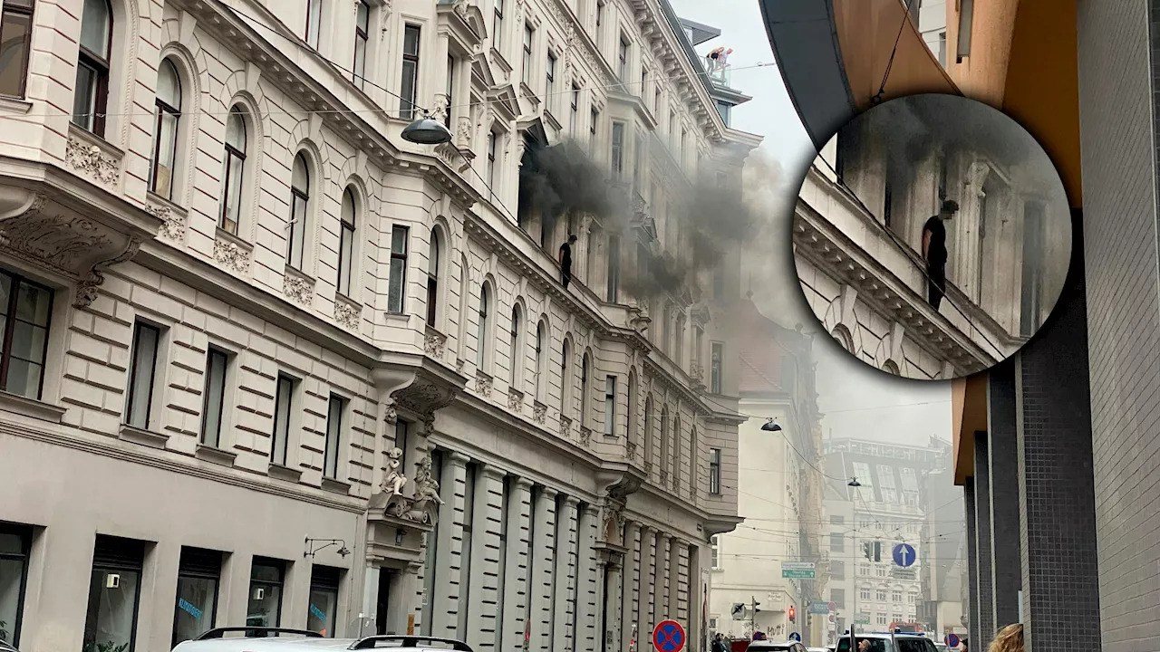 Dramatische Szenen in Wien - Feuer in der Wohnung – letzte Rettung auf Fensterbrett