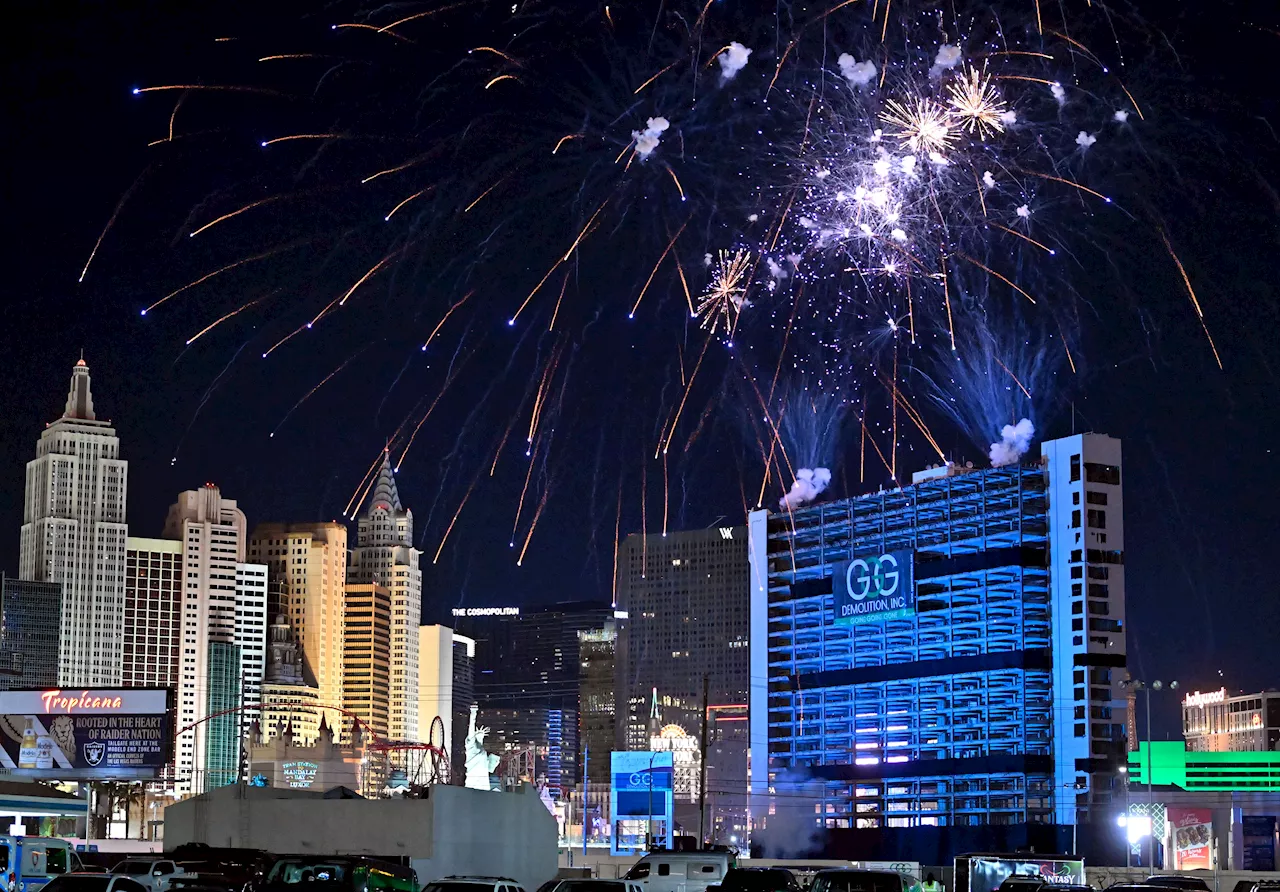 Las Vegas says goodbye to the Tropicana with a flashy casino implosion