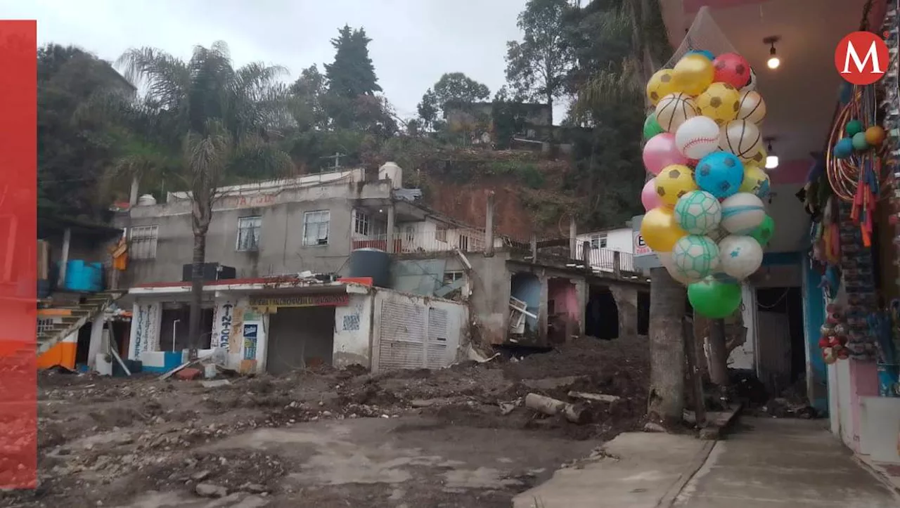 Declaran pérdida total de 30 viviendas tras derrumbe en Jilotzingo