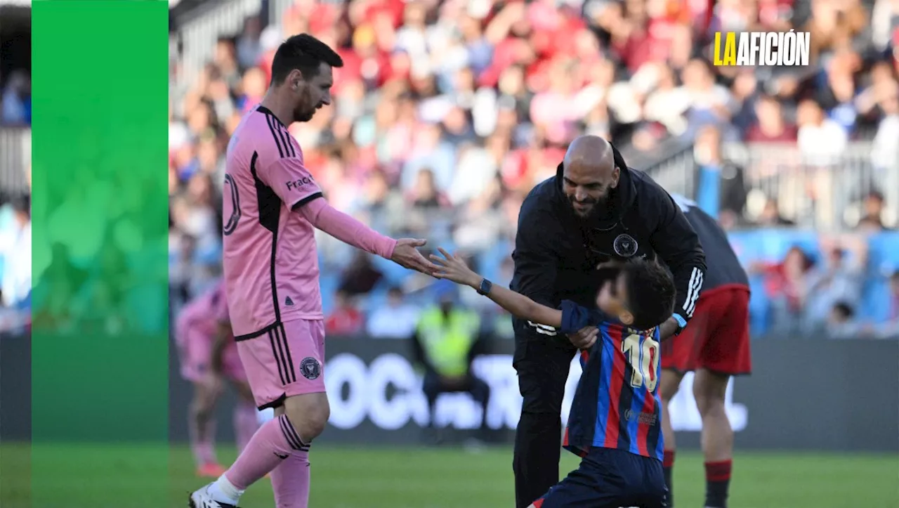 Guardaespaldas de Messi sorprende con increíble sprint para detener a niño aficionado