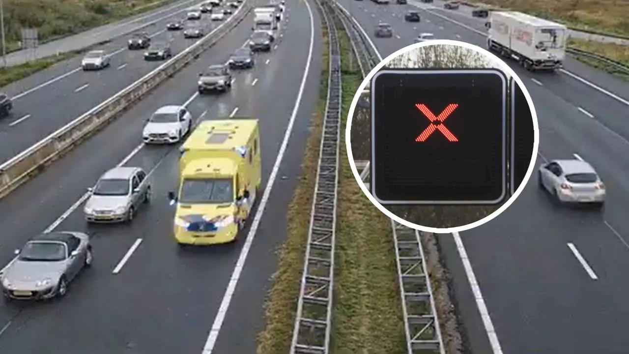 Niemand negeert rood kruis boven de weg, bedankje van Rijkswaterstaat