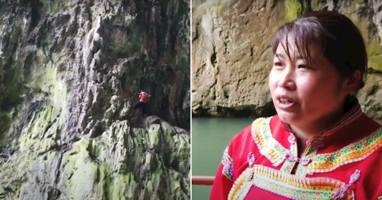 China's ‘Spider-Woman’ Scales 108-Metre Cliff With Her Bare Hands