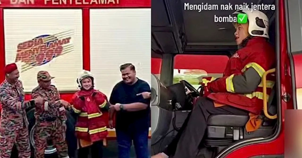 [VIDEO] Mengidam Nak Naik Jentera Bomba, Hasrat Wanita Sarat Hamil Akhirnya Tercapai